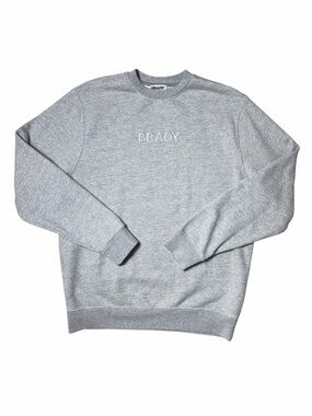 Brady Grey Long Sleeve Relaxed Fit Crewneck Sweater Medium